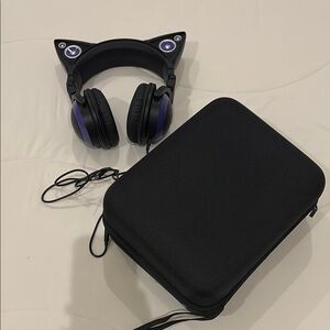 Brookstone Cat Ear Headphones with Case